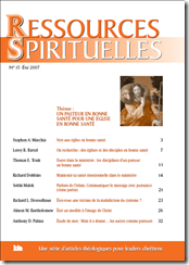 Ressources spirituelles no 15 été 2007